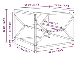 Mesa de centro | Mesa de apoio | Mesa de café Madeira antiga 51x50x40 cm^ Mesa De Centro