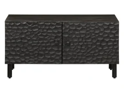 Mesa De Centro| Mesa de centro | Mesa de apoio 80x50x40 cm madeira de mangueira maciça Preto
