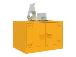 Mesa de centro | Mesa de apoio 67x50x44 cm aço mostarda^ Mesa De Centro