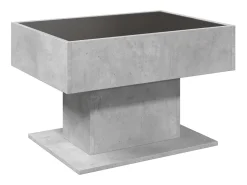 Mesa De Centro| Mesa de centro | Mesa de apoio c/ LEDs 70x50x45 cm derivados de madeira Cinzento