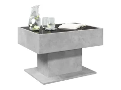 Mesa De Centro| Mesa de centro | Mesa de apoio c/ LEDs 70x50x45 cm derivados de madeira Cinzento