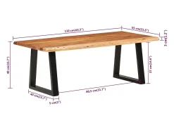 Mesa De Centro* Mesa de centro | Mesa de apoio | Mesa de café 110x55x40 cm madeira de acácia maciça Castanho