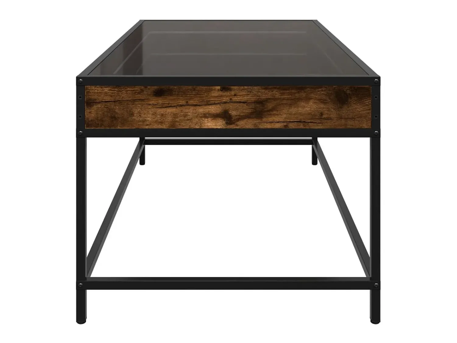 Outlet Mesa de centro | Mesa de apoio luzes LED Infinity 90x50x41 cm carvalho fumado Castanho