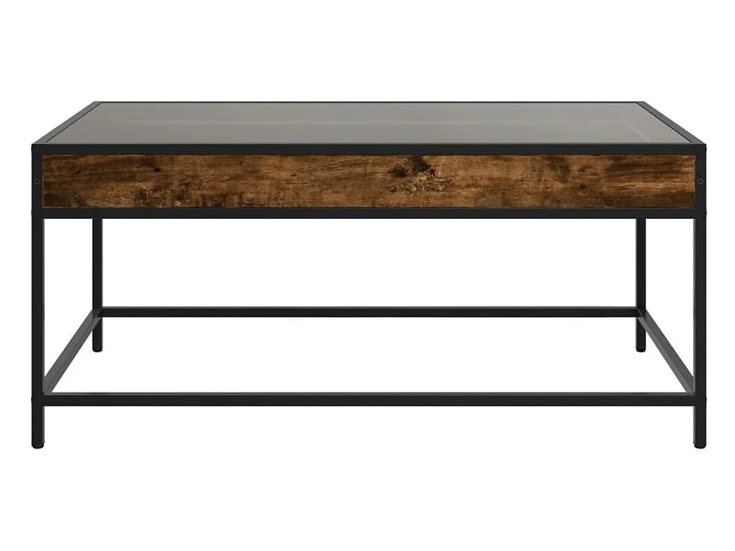 Outlet Mesa de centro | Mesa de apoio luzes LED Infinity 90x50x41 cm carvalho fumado Castanho