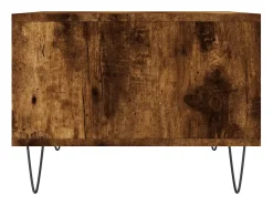 Mesa De Centro* Mesa de centro | Mesa de apoio 60x50x36.5 cm derivados madeira carvalho fumado Castanho
