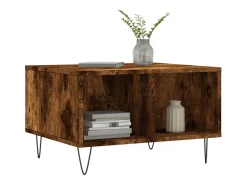 Mesa De Centro* Mesa de centro | Mesa de apoio 60x50x36.5 cm derivados madeira carvalho fumado Castanho