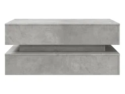 Mesa de centro | Mesa de apoio com luzes LED 90x50x40 cm cimento^ Mesa De Centro