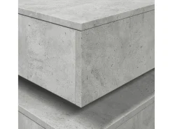 Mesa de centro | Mesa de apoio com luzes LED 90x50x40 cm cimento^ Mesa De Centro