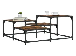 Mesa De Centro* Mesa de centro | Mesa de apoio 87.5x87.5x40 cm derivados madeira carvalho fumado Castanho