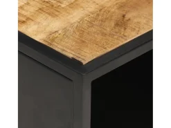 Mesa De Centro* Mesa de centro | Mesa de apoio | Mesa de café c/ porta esculpida 90x55x36 cm mangueira áspera Castanho