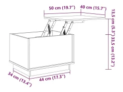 Mesa De Centro* Mesa de centro | Mesa de apoio 40x50x35 cm madeira de pinho maciça Cinzento