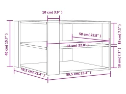 Mesa de centro | Mesa de apoio 59.5x59.5x40 cm derivados de madeira^ Mesa De Centro
