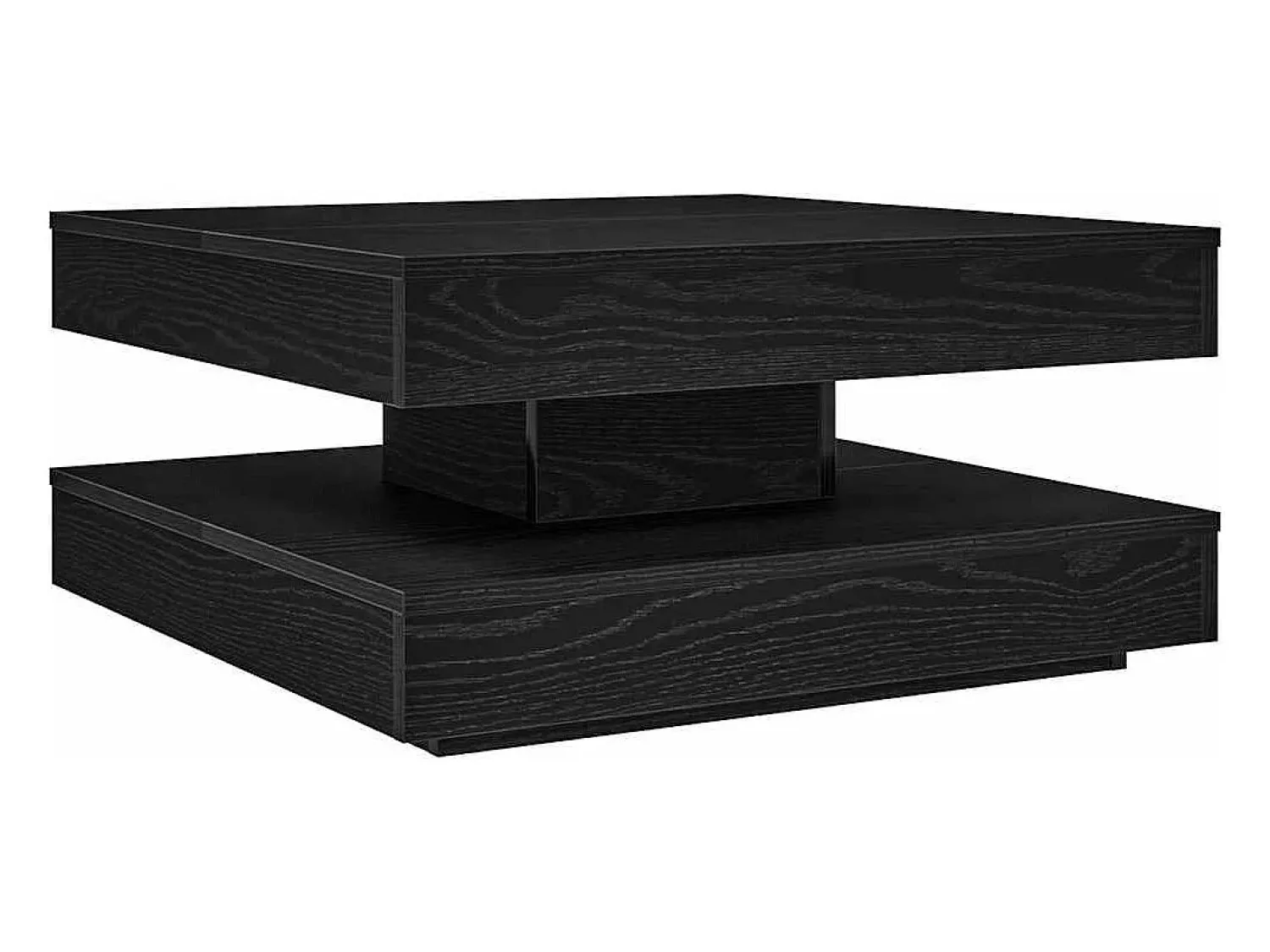 Mesa De Centro| Mesa de centro | Mesa de apoio | Mesa de café rotativa a 360 graus 70x70x34.5 cm Preto