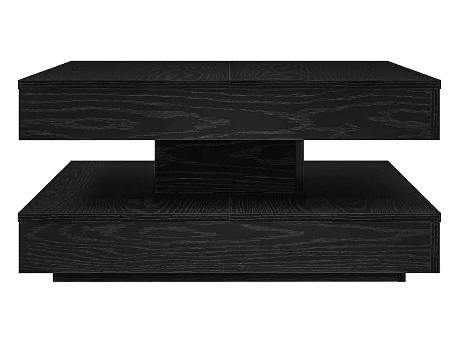 Mesa De Centro| Mesa de centro | Mesa de apoio | Mesa de café rotativa a 360 graus 70x70x34.5 cm Preto