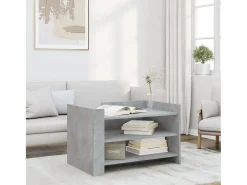 Online Mesa de centro | Mesa de apoio 80x50x50 cm derivados de madeira cinza cimento Cinzento