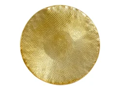 Mesa De Centro| Mesa de centro | Mesa de apoio | Mesa de café em alumínio martelado 70x30 cm bronze Cor de laranja