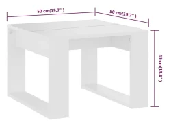 Mesa de centro | Mesa de apoio 50x50x35 cm derivados de madeira^ Mesa De Centro