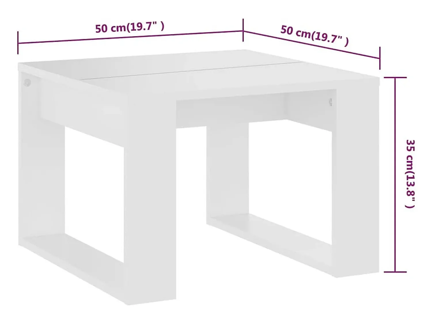 Mesa de centro | Mesa de apoio 50x50x35 cm derivados de madeira^ Mesa De Centro