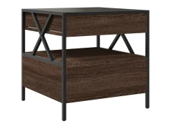 Mesa de centro | Mesa de apoio luzes LED Infinity 50x50x51 cm carvalho^ Mesa De Centro