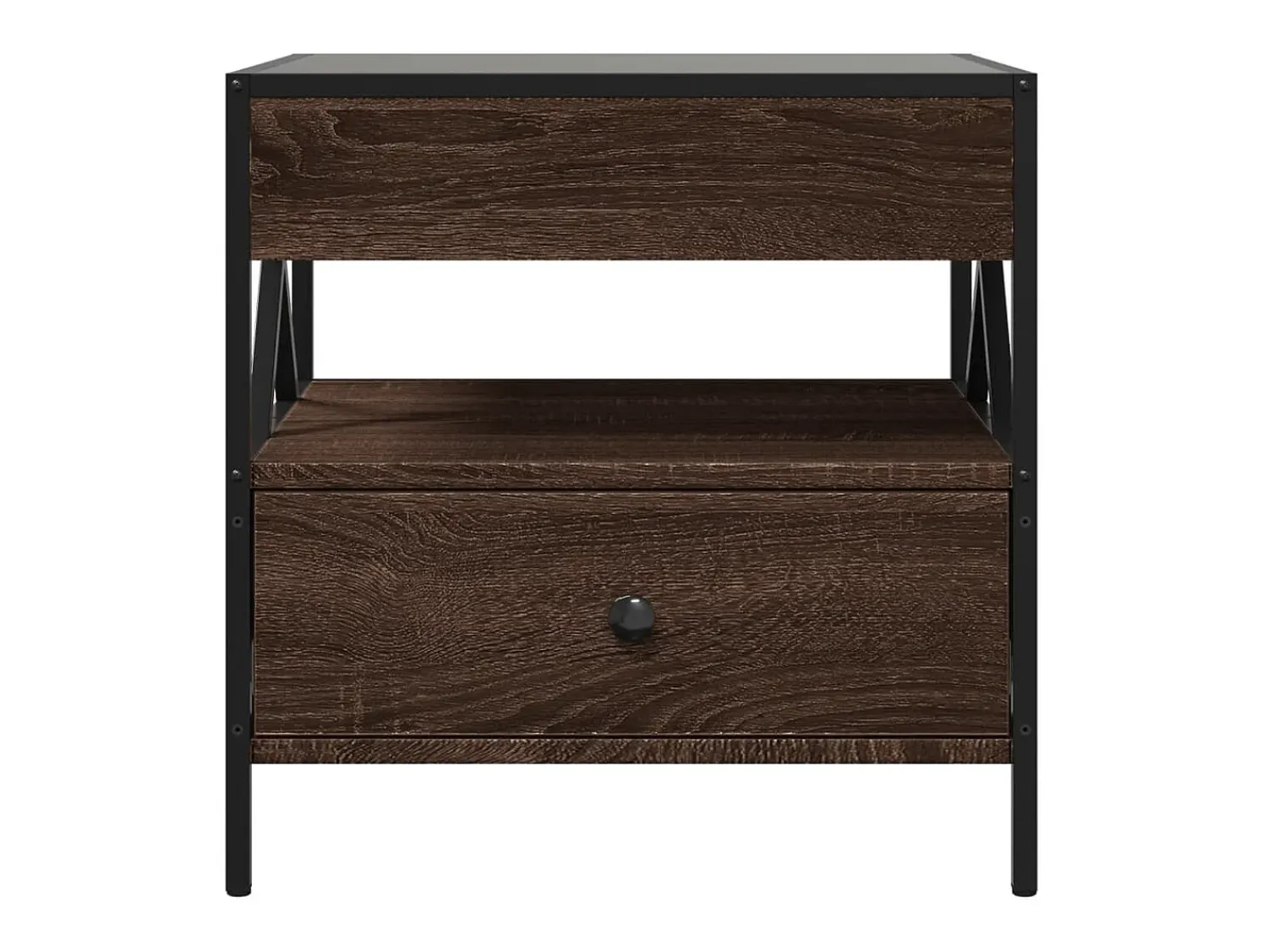 Mesa de centro | Mesa de apoio luzes LED Infinity 50x50x51 cm carvalho^ Mesa De Centro
