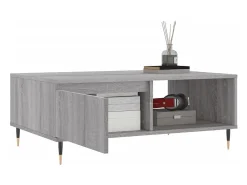 Mesa De Centro* Mesa de centro | Mesa de apoio 90x60x35 cm derivados de madeira sonoma Cinzento