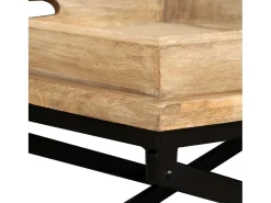 Outlet Mesa de centro | Mesa de apoio | Mesa de café madeira de mangueira maciça 110x55x42 cm Castanho