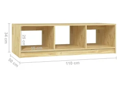 Mesa De Centro* Mesa de centro | Mesa de apoio | Mesa de café 110x50x34 cm madeira de pinho maciça Castanho