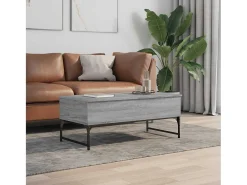 Mesa de centro | Mesa de apoio 100x50x40cm deriv. madeira/metal sonoma Cinzento