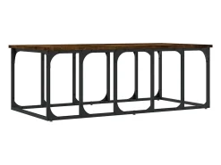 Mesa De Centro* Mesa de centro | Mesa de apoio 100x50x35.5 cm derivados madeira carvalho fumado Castanho