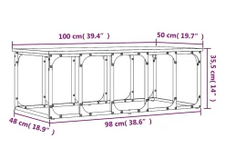 Mesa De Centro* Mesa de centro | Mesa de apoio 100x50x35.5 cm derivados madeira carvalho fumado Castanho
