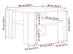 Mesa de centro | Mesa de apoio 60x60x42 cm derivados de madeira^ Mesa De Centro