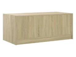 Mesa de centro | Mesa de apoio c/ portas de vidro 102x50x42 cm carvalho sonoma Castanho