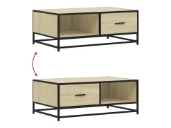 Mesa de centro | Mesa de apoio 90x57x35 cm deriv. madeira/metal carvalho sonoma^ Mesa De Centro