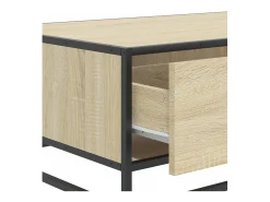Mesa de centro | Mesa de apoio 90x57x35 cm deriv. madeira/metal carvalho sonoma^ Mesa De Centro
