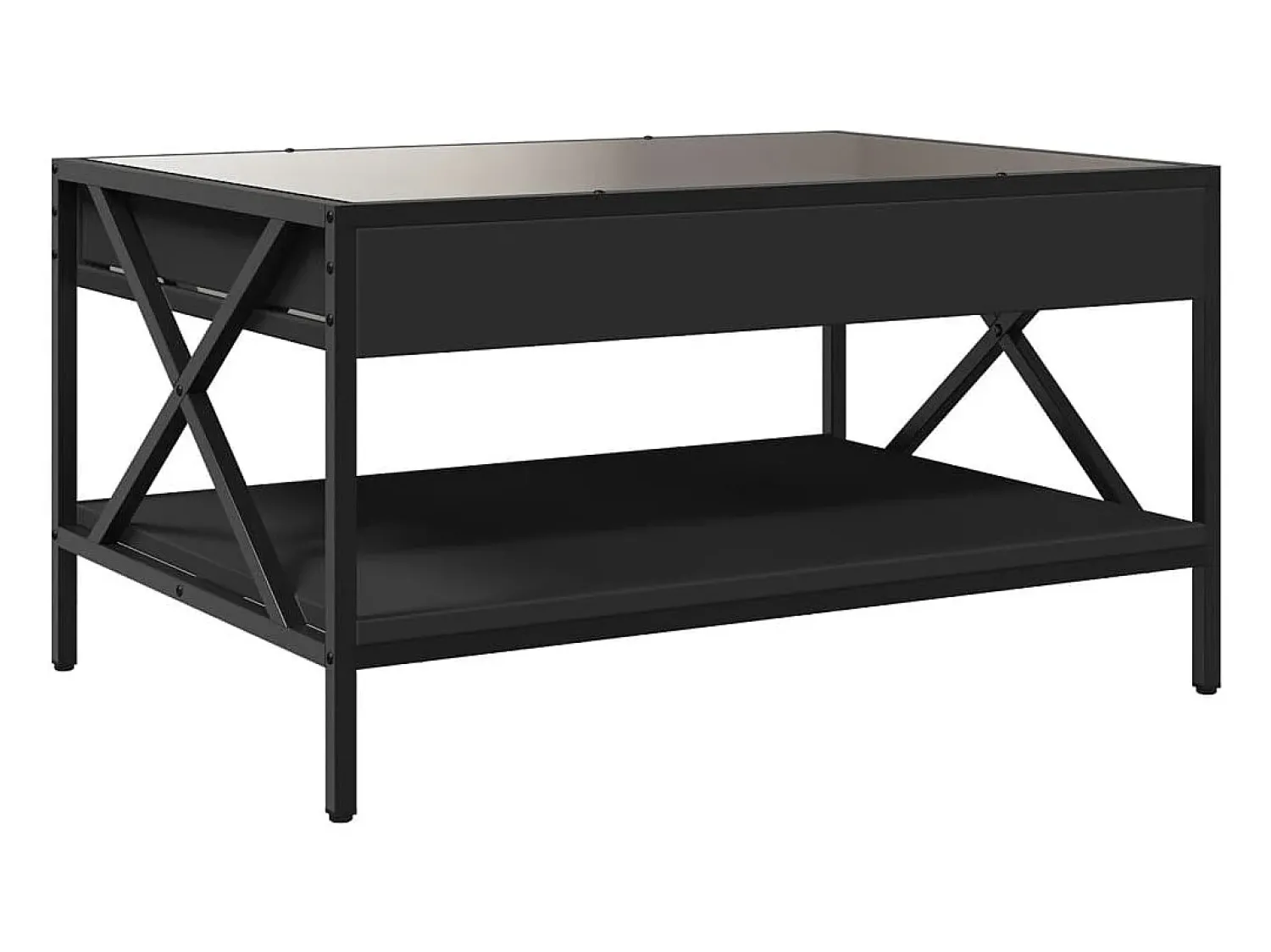 Hot Mesa de centro | Mesa de apoio luzes LED Infinity 70x50x38 cm Preto