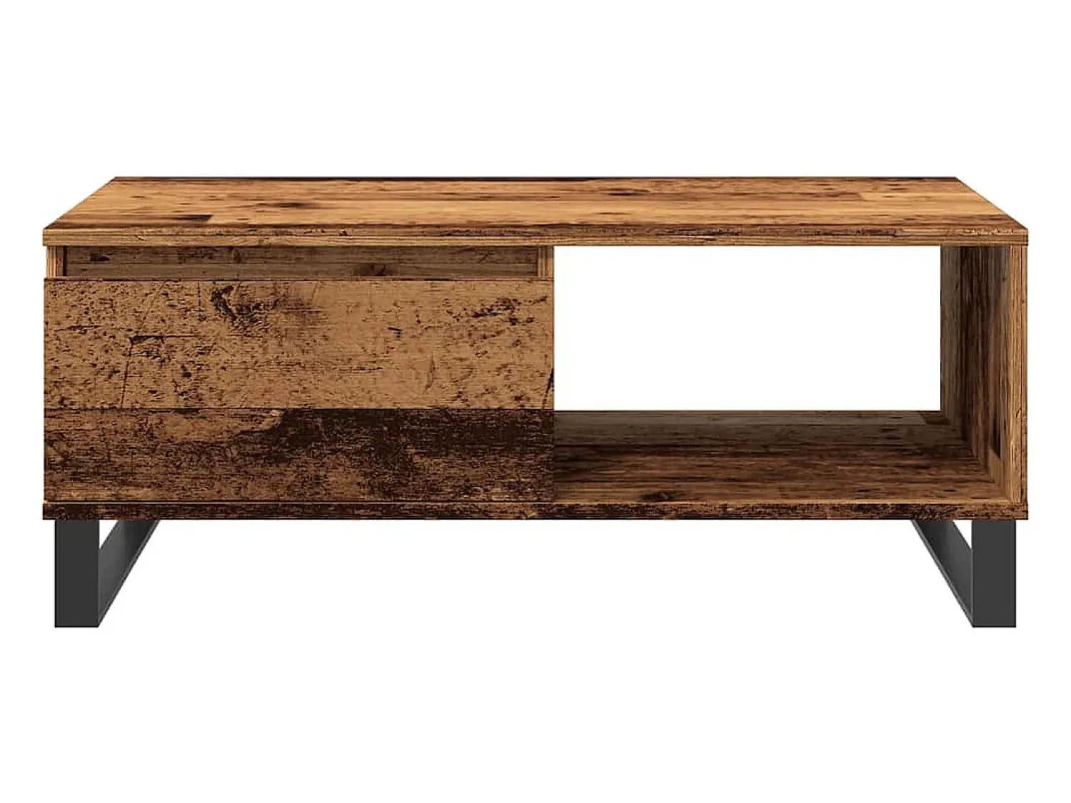 Discount Mesa de centro | Mesa de apoio 90x50x36.5 cm derivados de madeira madeira velha Castanho