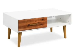 Mesa De Centro| Mesa de centro | Mesa de apoio em madeira de acácia maciça 90x50x40 cm Castanho