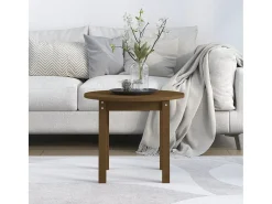 Online Mesa de centro | Mesa de apoio Ø 55x45 cm madeira pinho maciça -mel Castanho
