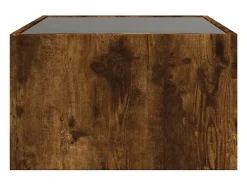 Mesa de centro | Mesa de apoio luzes LED Infinity 70x50x30 cm carvalho fumado^ Mesa De Centro