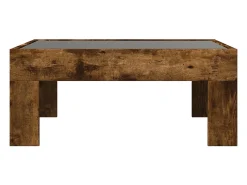 Mesa de centro | Mesa de apoio luzes LED Infinity 70x50x30 cm carvalho fumado^ Mesa De Centro
