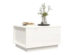 Mesa De Centro| Mesa de centro | Mesa de apoio 60x50x35 cm madeira de pinho maciça Branco