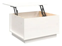 Mesa De Centro| Mesa de centro | Mesa de apoio 60x50x35 cm madeira de pinho maciça Branco