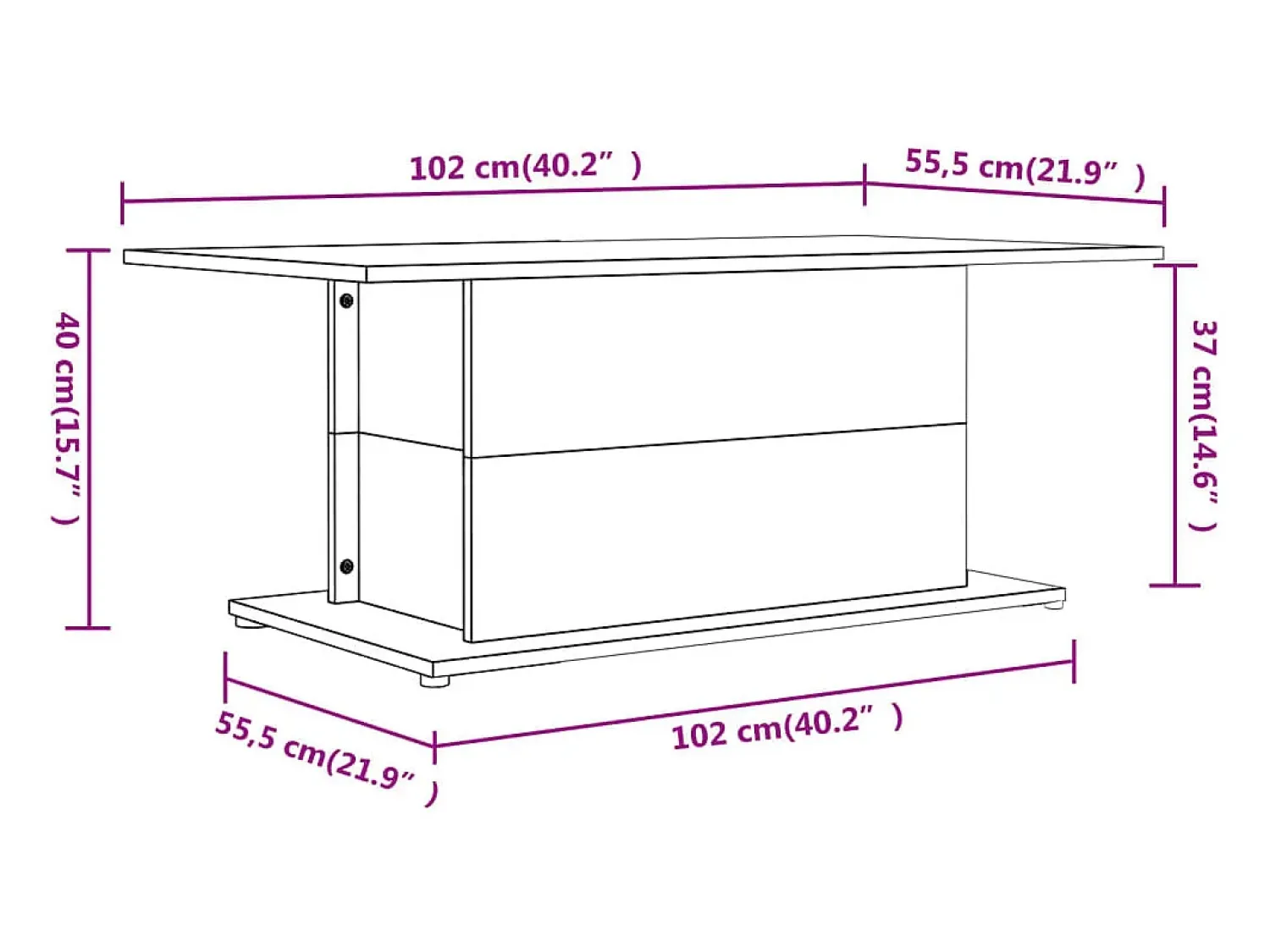 Mesa De Centro| Mesa de centro | Mesa de apoio derivados de madeira brilhante Branco