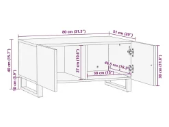 Online Mesa de centro | Mesa de apoio 80x51x40 cm madeira de mangueira maciça Branco