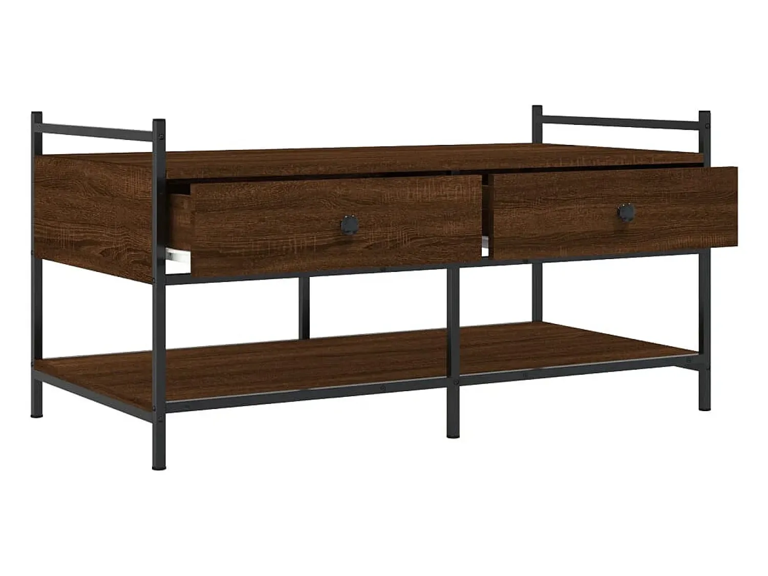 Mesa De Centro| Mesa de centro | Mesa de apoio 99x50x50 cm derivados de madeira carvalho Castanho