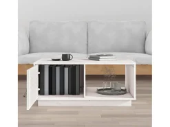 Mesa De Centro| Mesa de centro | Mesa de apoio 80x80x35.5 cm madeira de pinho maciça Branco