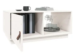 Mesa De Centro| Mesa de centro | Mesa de apoio 80x80x35.5 cm madeira de pinho maciça Branco