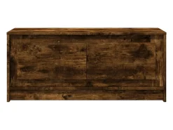 Mesa De Centro| Mesa de centro | Mesa de apoio c/ luzes LED derivados madeira carvalho fumado Castanho