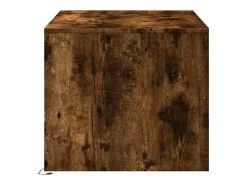 Mesa De Centro| Mesa de centro | Mesa de apoio c/ luzes LED derivados madeira carvalho fumado Castanho