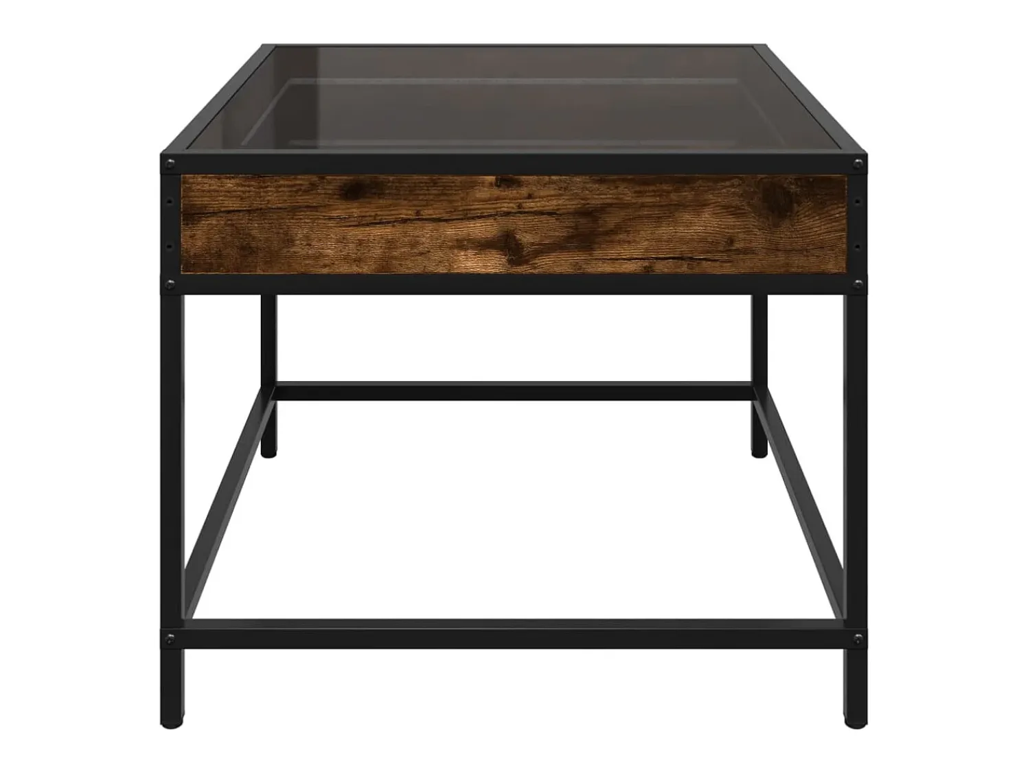Outlet Mesa de centro | Mesa de apoio luzes LED Infinity 50x50x41 cm carvalho fumado Castanho